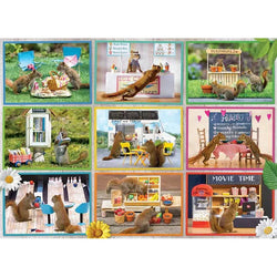 Squirrels Around Town 1000 Piece Jigsaw Puzzle Cobble Hill (ONLINE ORDER ONLY)