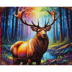 Stain Glass Elk 1000 Piece Jigsaw Puzzle Springbok (ONLINE ORDER ONLY)