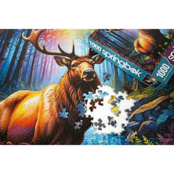 Stain Glass Elk 1000 Piece Jigsaw Puzzle Springbok (ONLINE ORDER ONLY)