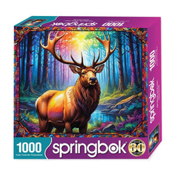 Stain Glass Elk 1000 Piece Jigsaw Puzzle Springbok (ONLINE ORDER ONLY)