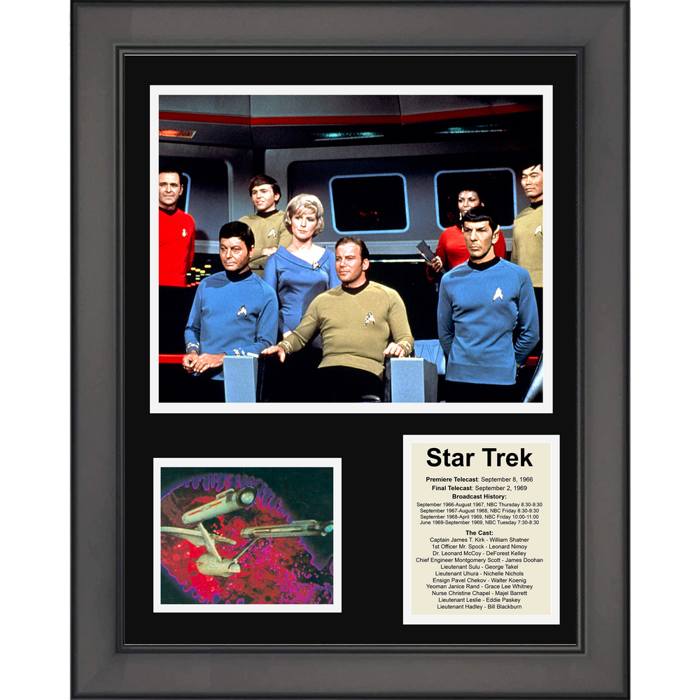 Framed Star Trek TV Series 11"x14"Three Photo Collage (ONLINE ORDER ONLY)