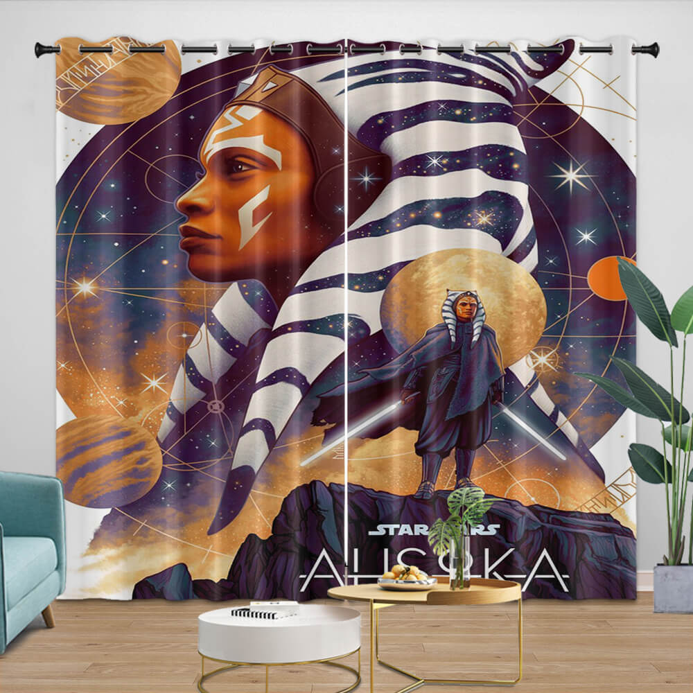 Star Wars Ahsoka Curtains Pattern Blackout Window Drapes (Online Order Only)