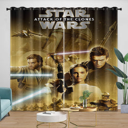 Star Wars Attack of the Clones Curtains Blackout Window Drapes (ONLINE ORDER ONLY)