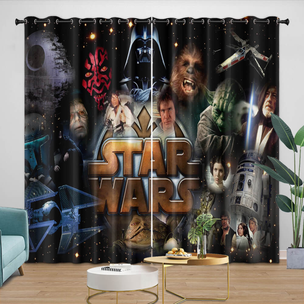 Star Wars Curtains Pattern Blackout Window Drapes (Online Order Only)