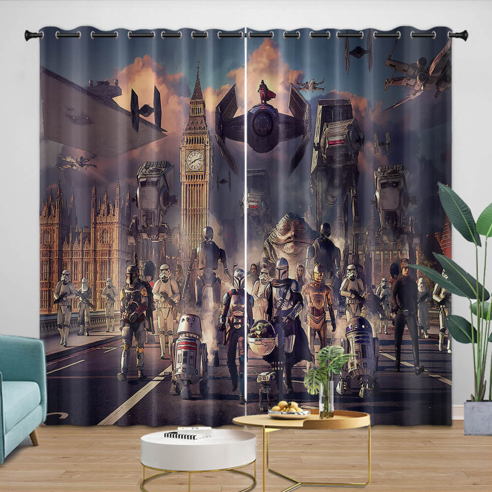 Star Wars Curtains Pattern Blackout Window Drapes (Online Order Only)