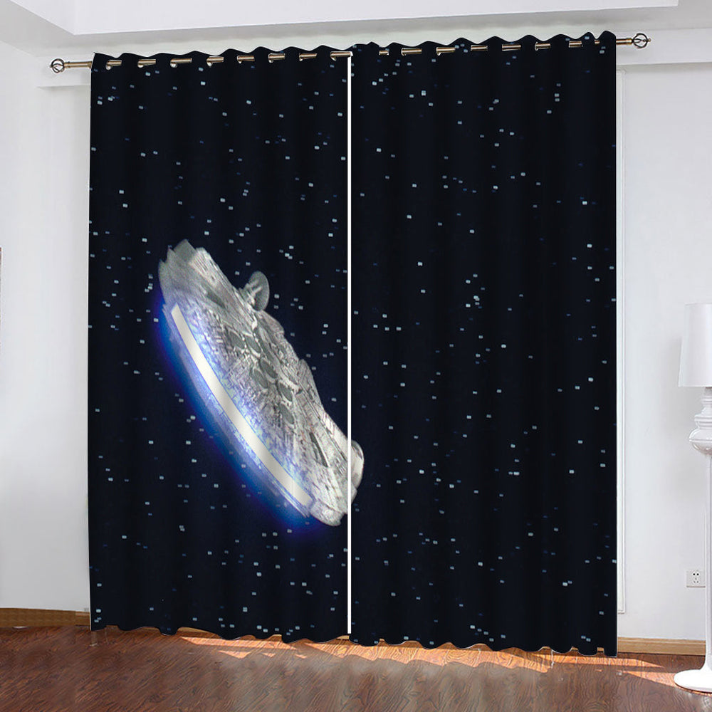 Star Wars Curtains Spaceship pattern Blackout Window Drapes (Online Order Only)