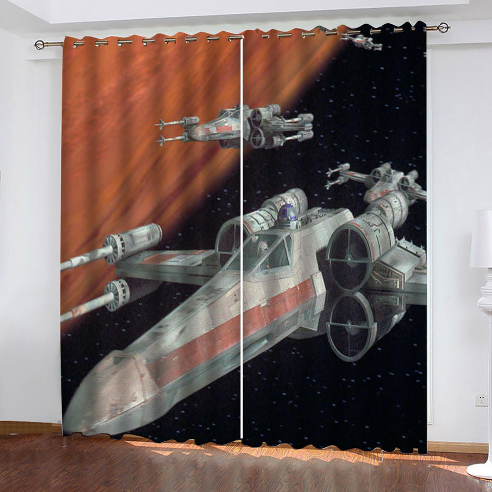 Star Wars Curtains Spaceship pattern Blackout Window Drapes (Online Order Only)
