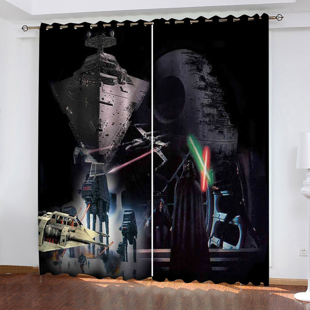 Star Wars Curtains Spaceship pattern Blackout Window Drapes (Online Order Only)
