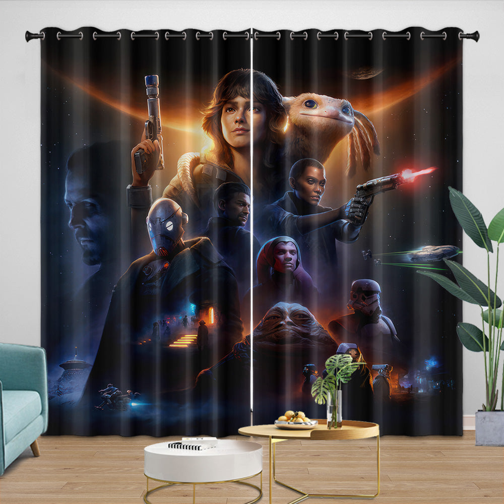 Star Wars Outlaws Curtains Blackout Window Drapes Room Decoration (Online Order Only)