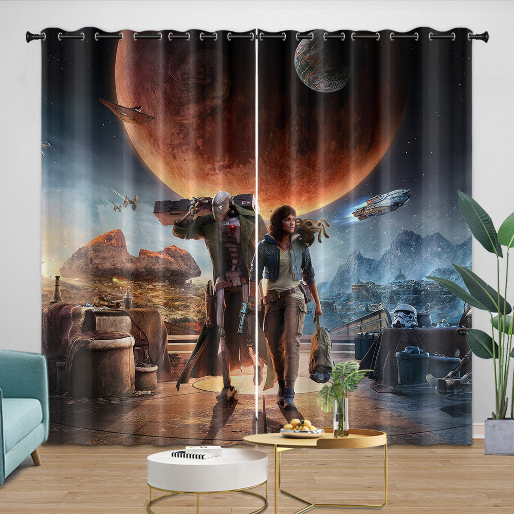Star Wars Outlaws Curtains Blackout Window Drapes Room Decoration (Online Order Only)