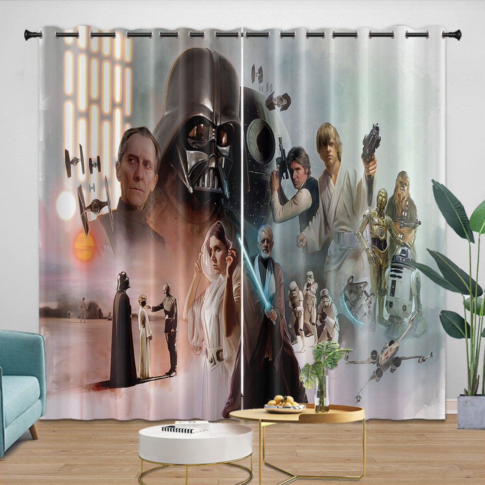Star Wars Pattern Curtains Movie Blackout Window Drapes (ONLINE ORDER ONLY)