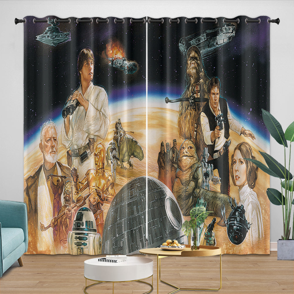 Star Wars Pattern Curtains Movie Blackout Window Drapes (ONLINE ORDER ONLY)