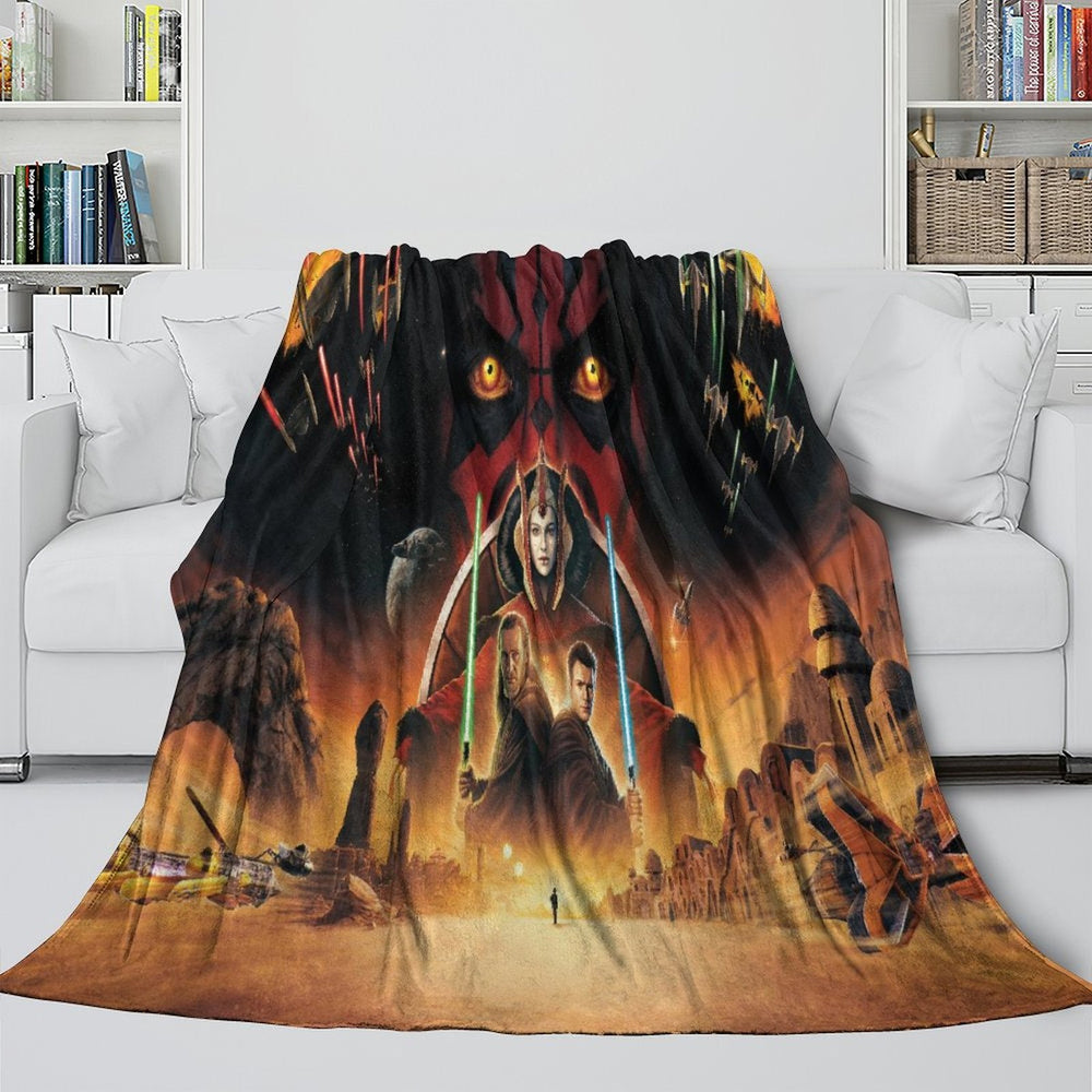 Star Wars Phantom Menace Blanket Flannel Throw Room Decoration (ONLINE ORDER ONLY)