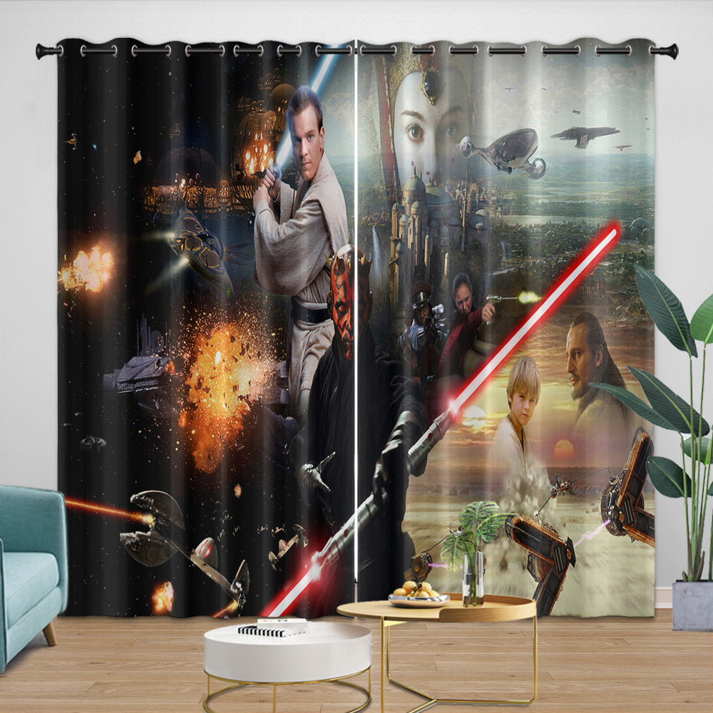 Star Wars Phantom Menace Curtains Blackout Window Drapes (ONLINE ORDER ONLY)