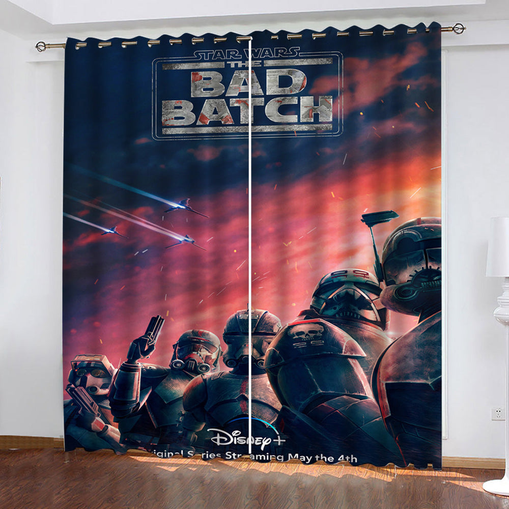 Star Wars The Bad Batch Curtains Pattern Blackout Window Drapes (Online Order Only)