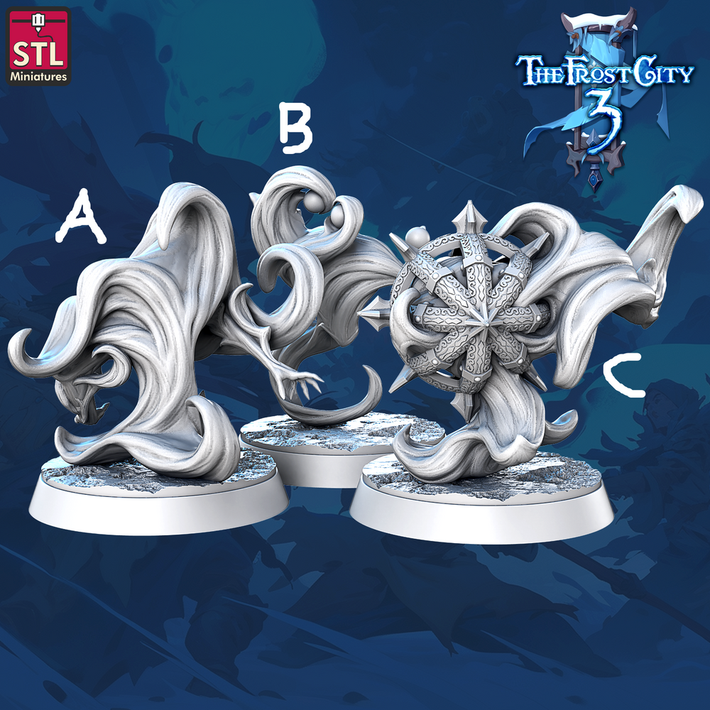 3D Printed STL Miniatures Starfire Elementals Core Characters The Frost City 3 28 - 32mm War Gaming D&D (Online Only)