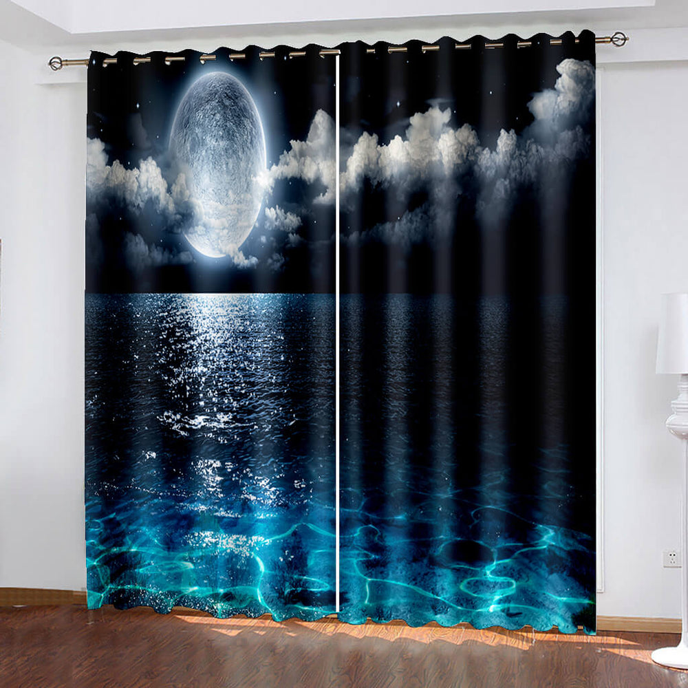 Starry Sky Space Curtains Blackout Window Treatments Drapes Room Decor (Online Order Only)