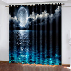 Starry Sky Space Curtains Blackout Window Treatments Drapes Room Decor (Online Order Only)