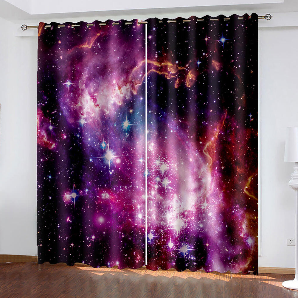 Starry Sky Space Curtains Blackout Window Treatments Drapes Room Decor (Online Order Only)