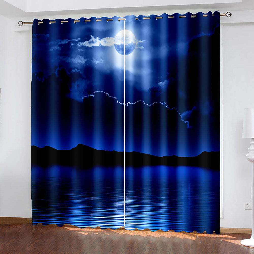 Starry Sky Space Night Scene Curtains Blackout Window Treatments Drapes (Online Order Only)