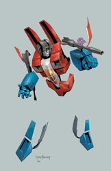 [Signed by Tyler Kirkham] Transformers #18 Unknown Comic Tyler Kirkham Negative Space Virgin Var [IN STOCK] (ONLINE ORDER ONLY)