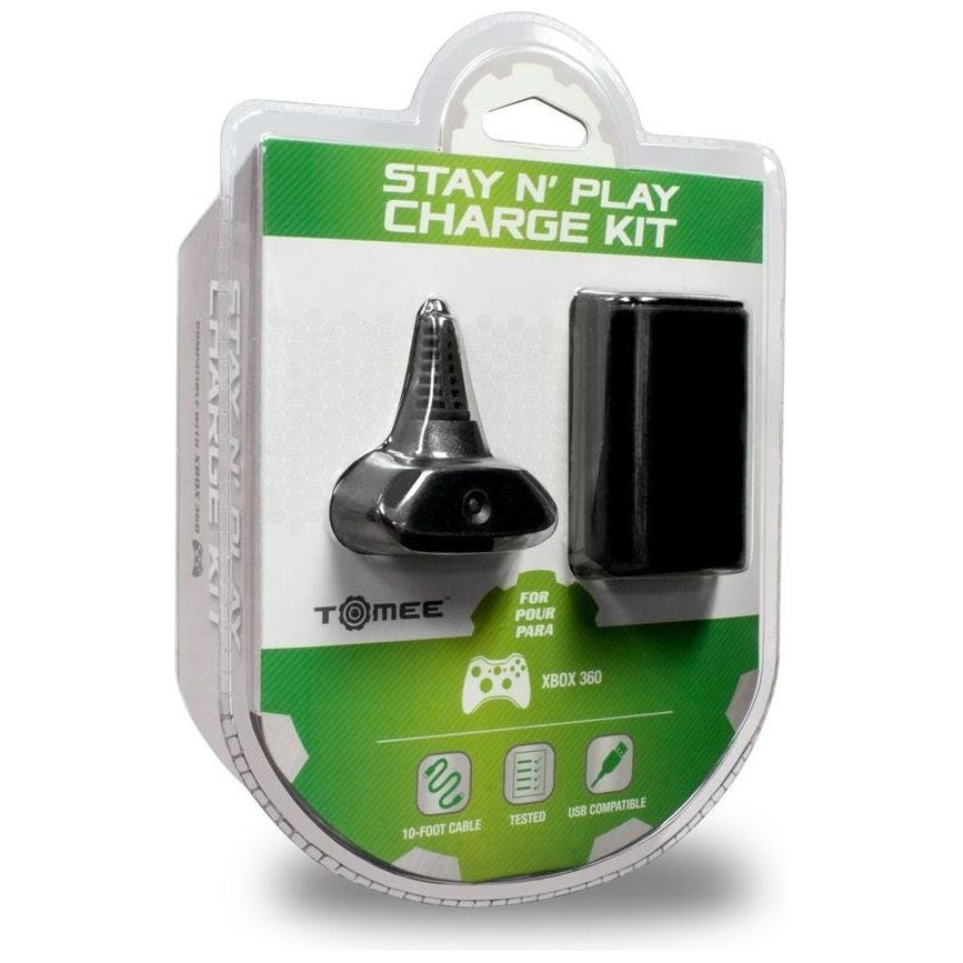 Stay N Play Controller Charge Kit - Xbox 360 (BLACK) (Online Order Only)