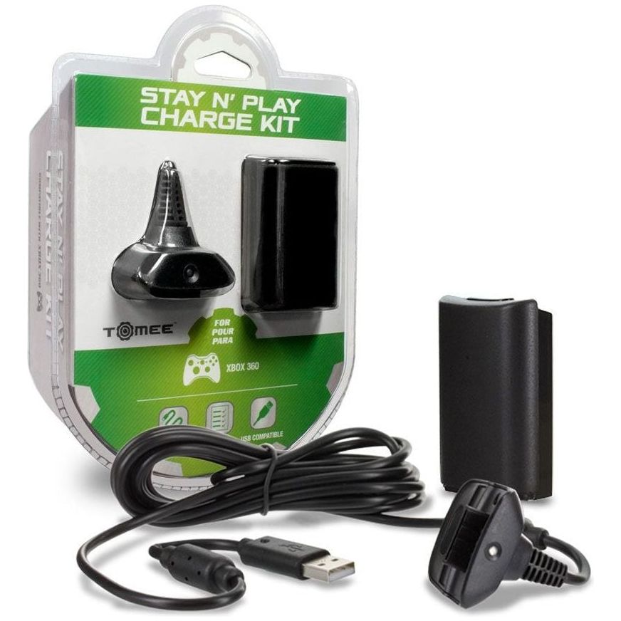 Stay N Play Controller Charge Kit - Xbox 360 (BLACK) (Online Order Only)