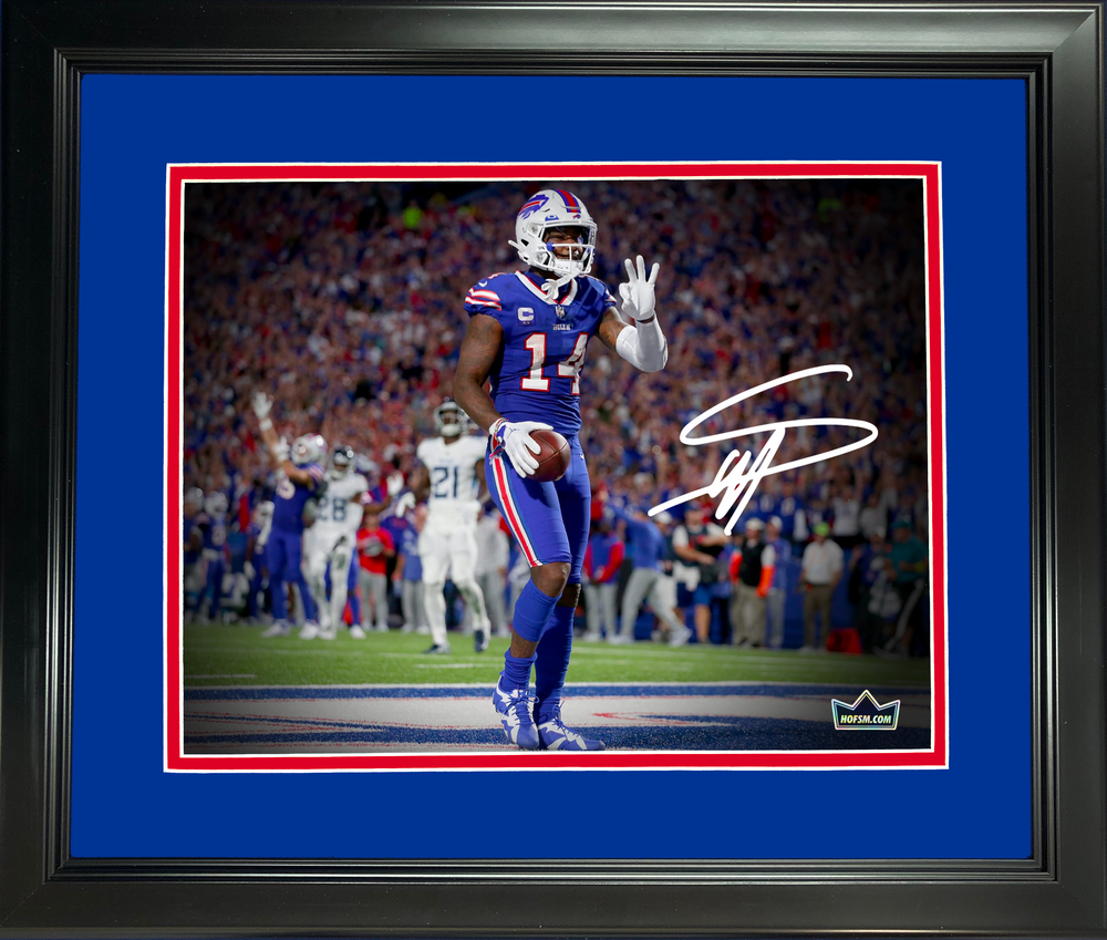 Framed Stefon Diggs Buffalo Bills Facsimile Laser Engraved Signature Auto 11"x14"Football Photo HOFSM Holo (ONLINE ORDER ONLY)