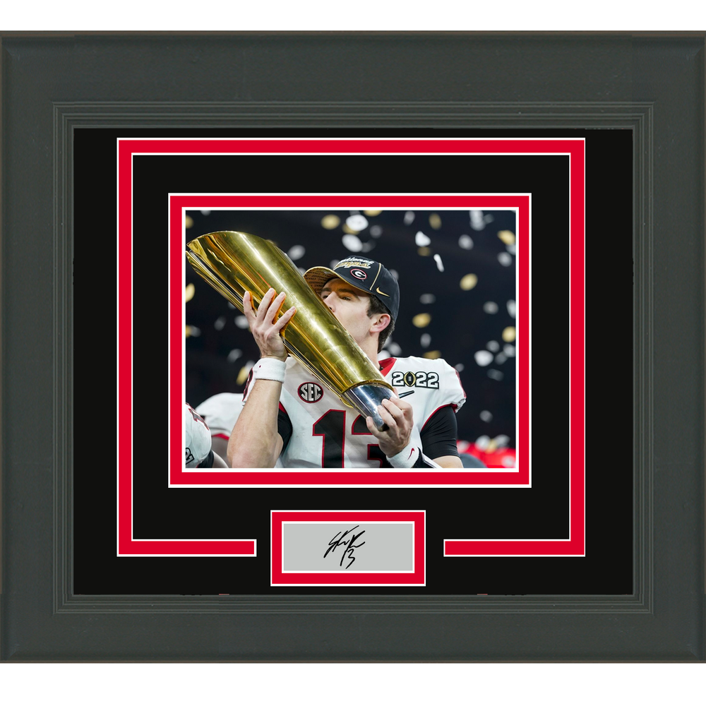 Framed Stetson Bennett Facsimile Laser Engraved Signature Auto Georgia Bulldogs 11x14 College Football Photo (ONLINE ORDER ONLY)