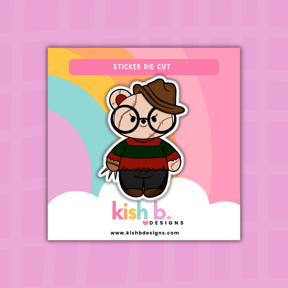 Freddy Scare Bear |Emma Bear | Sticker Die Cut (ONLINE ORDER ONLY)