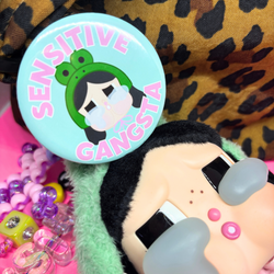 Sensitive Gangsta| Large| Pin Back Button (ONLINE ORDER ONLY)