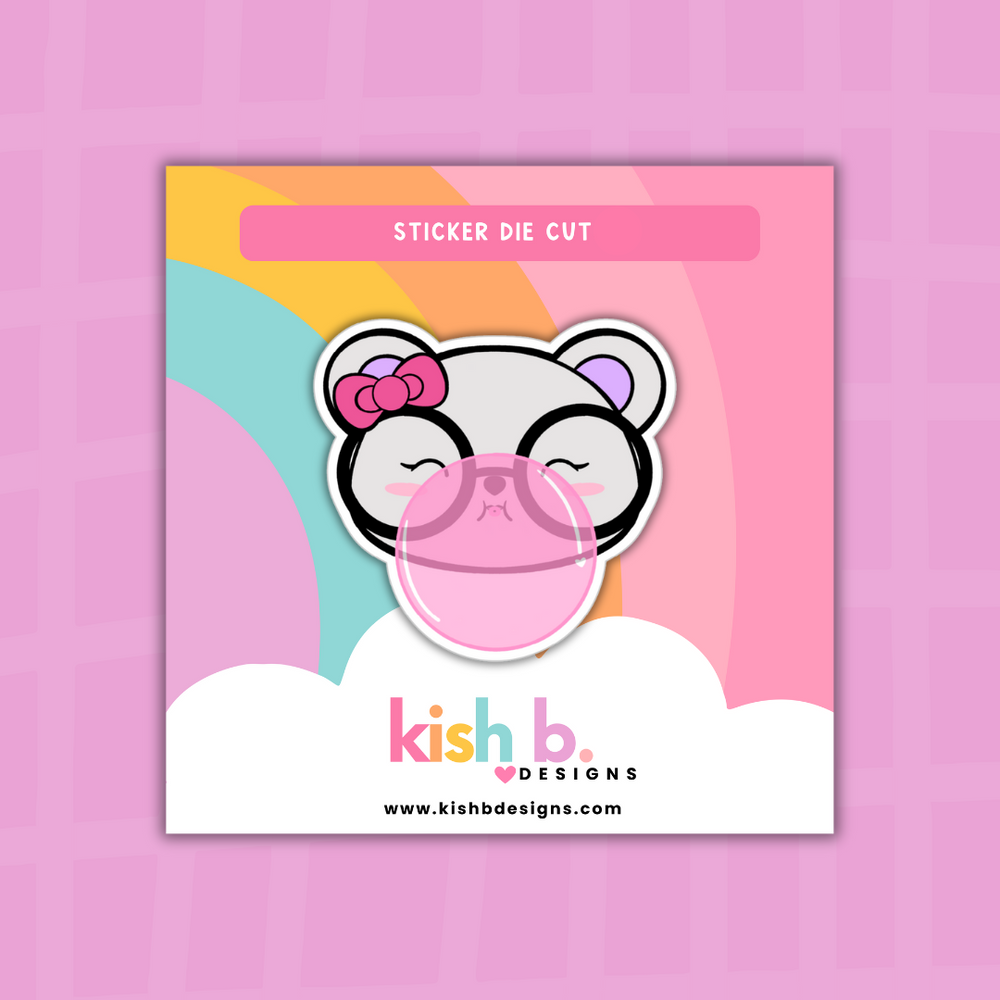 Bubble Gum Emma Bear | Sticker Die Cut (ONLINE ORDER ONLY)