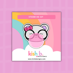 Bubble Gum Emma Bear | Sticker Die Cut (ONLINE ORDER ONLY)