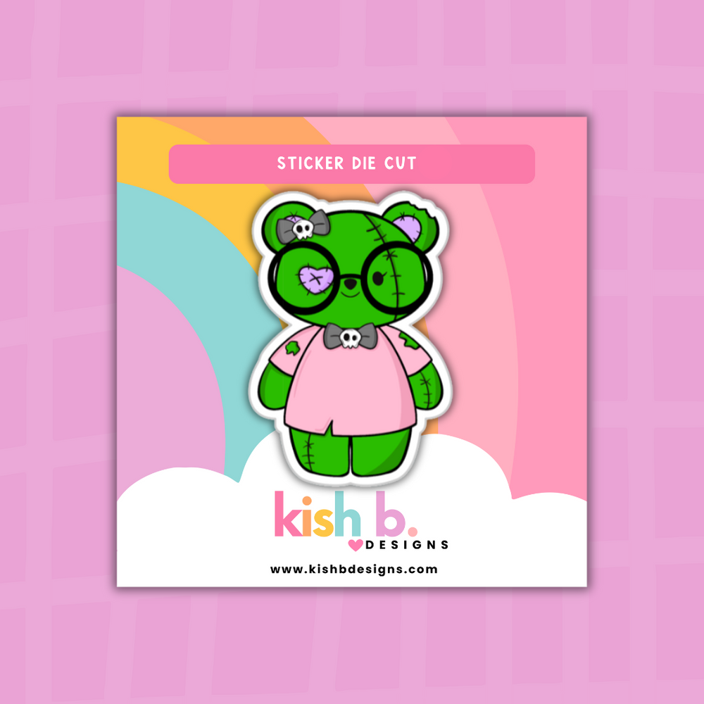 Zombie| Scare Bear| Emma Bear| Sticker Die Cut (ONLINE ORDER ONLY)
