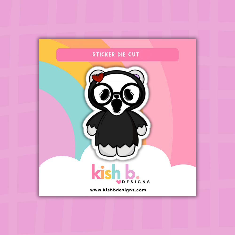 Ghost Face| Scare Bear |Emma Bear | Sticker Die Cut (ONLINE ORDER ONLY)