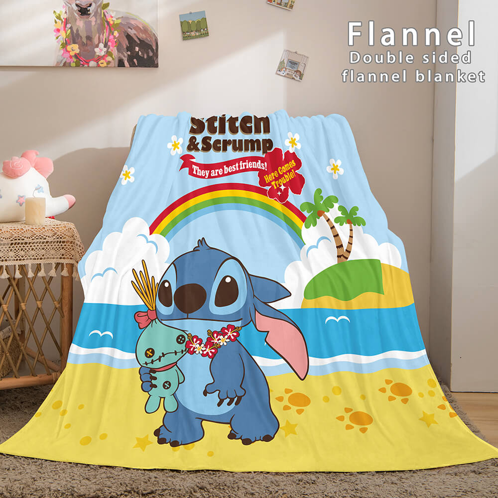 Stitch Cosplay Flannel Throw Blanket Micro Fleece Plush Blanket (Online Order Only)