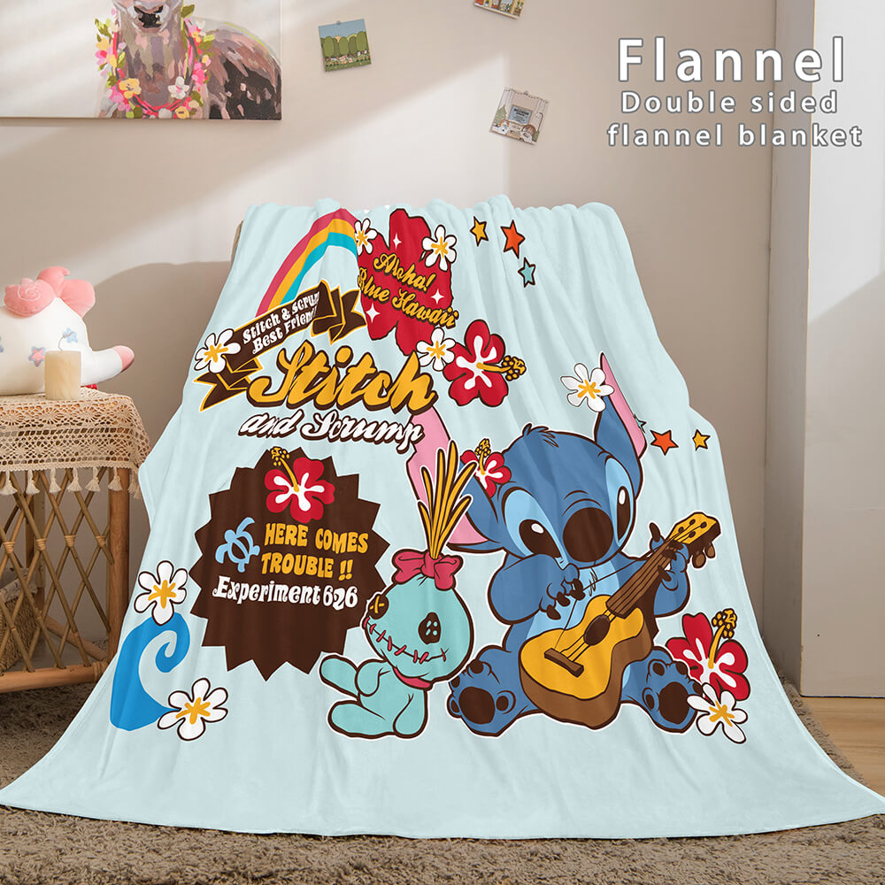 Stitch Cosplay Flannel Throw Blanket Micro Fleece Plush Blanket (Online Order Only)