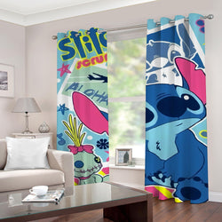 Stitch Pattern Curtains Blackout Window Drapes Decoration (Online Order Only)