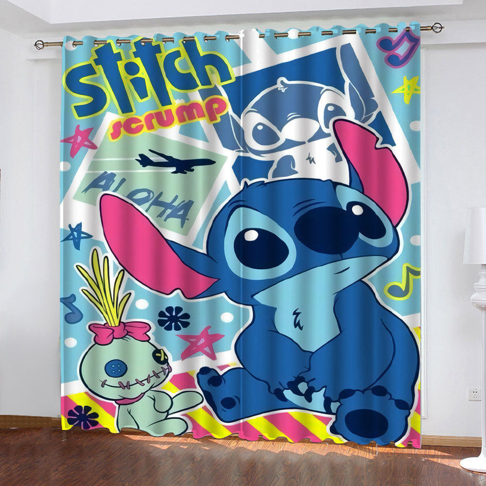 Stitch Pattern Curtains Blackout Window Drapes Decoration (Online Order Only)