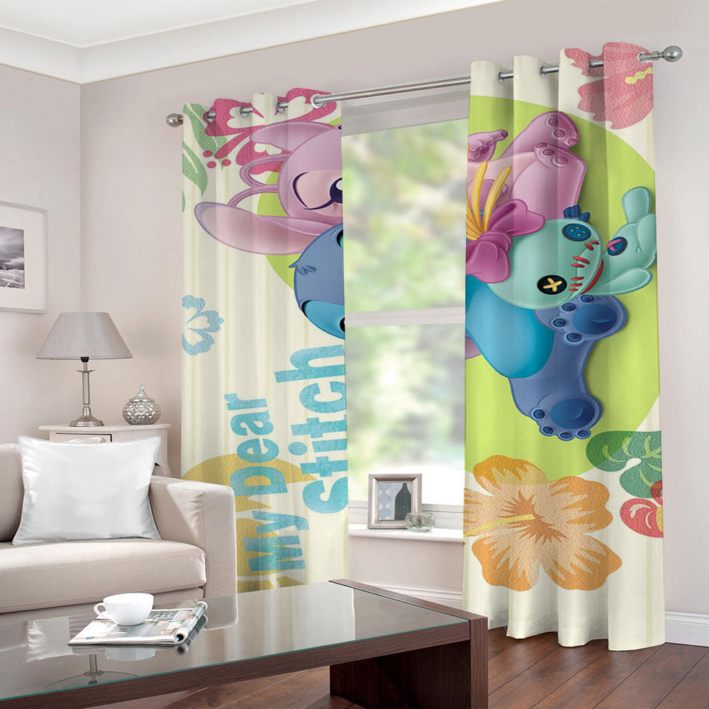 Stitch Pattern Curtains Blackout Window Drapes Decoration (Online Order Only)
