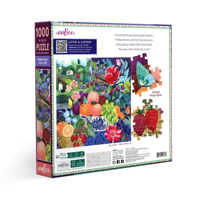 Stone Fruit Life 1000 Piece Jigsaw Puzzle eeBoo (ONLINE ORDER ONLY)