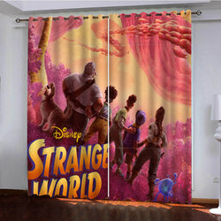 Strange World Curtains Pattern Blackout Window Drapes (Online Order Only)