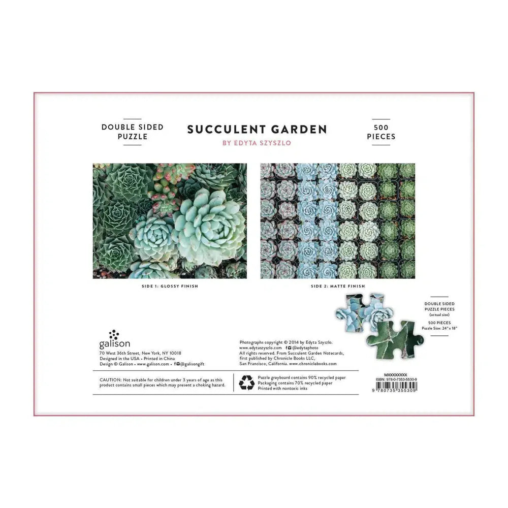 Succulent Garden Double-Sided 500 Piece Jigsaw Puzzle Galison (ONLINE ORDER ONLY)