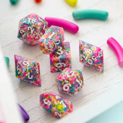 Sugar Rush Handmade Resin DND Dice Set (ONLINE ORDER ONLY)