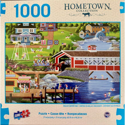 Sunday at the Covered Bridge 1000 Piece Jigsaw Puzzle Sure Lox (ONLINE ORDER ONLY)