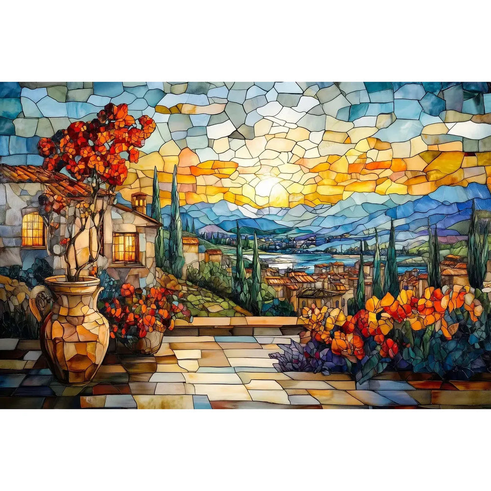 Sunset Serenity 1000 Piece Jigsaw Puzzle Trippy