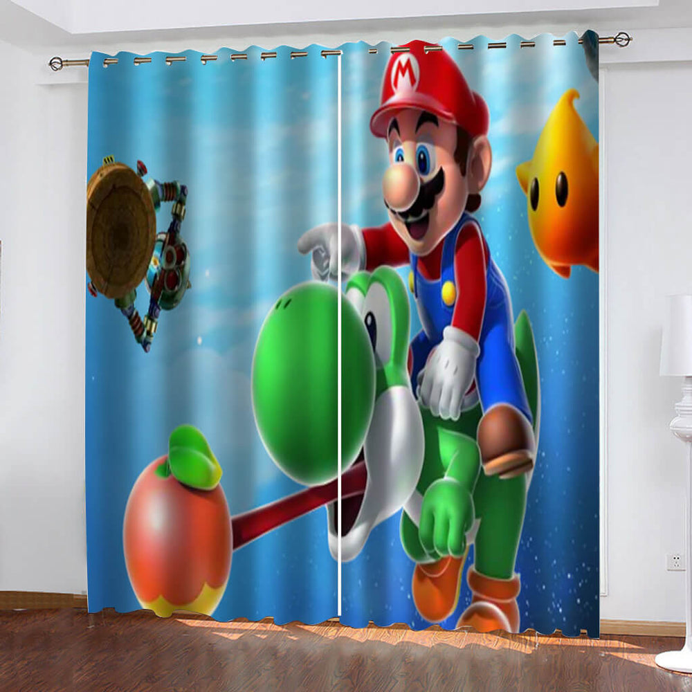 Super Mario Curtains Blackout Window Treatments Drapes for Room Decor (Online Order Only)