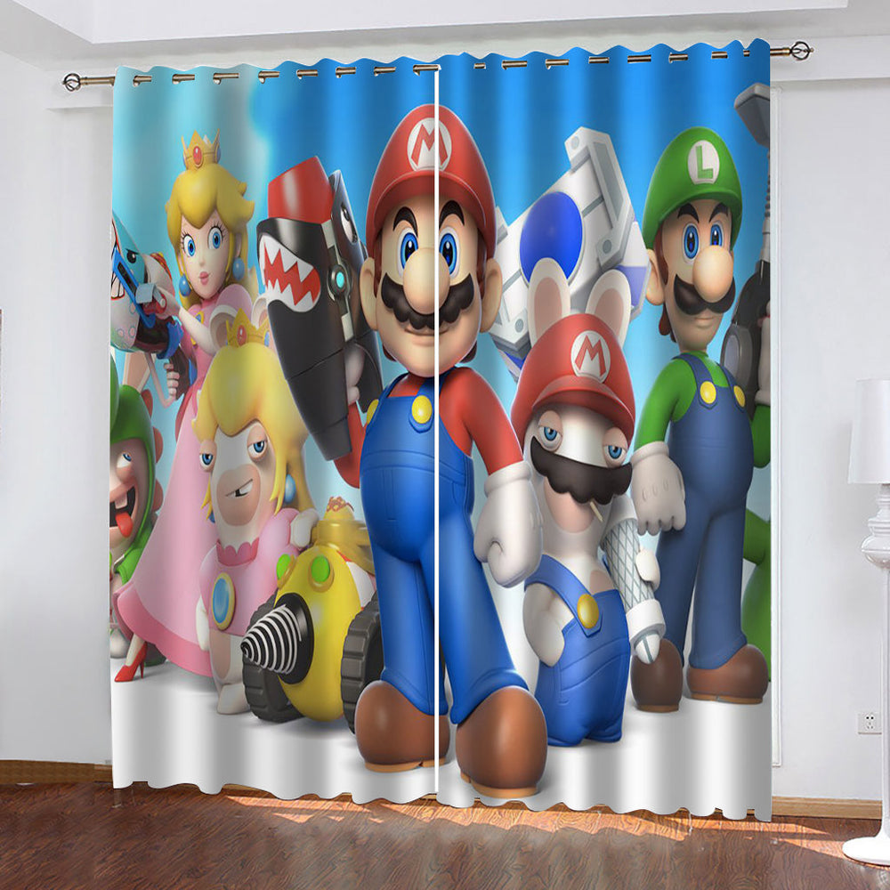 Super Mario Curtains Blackout Window Treatments Drapes for Room Decor (Online Order Only)