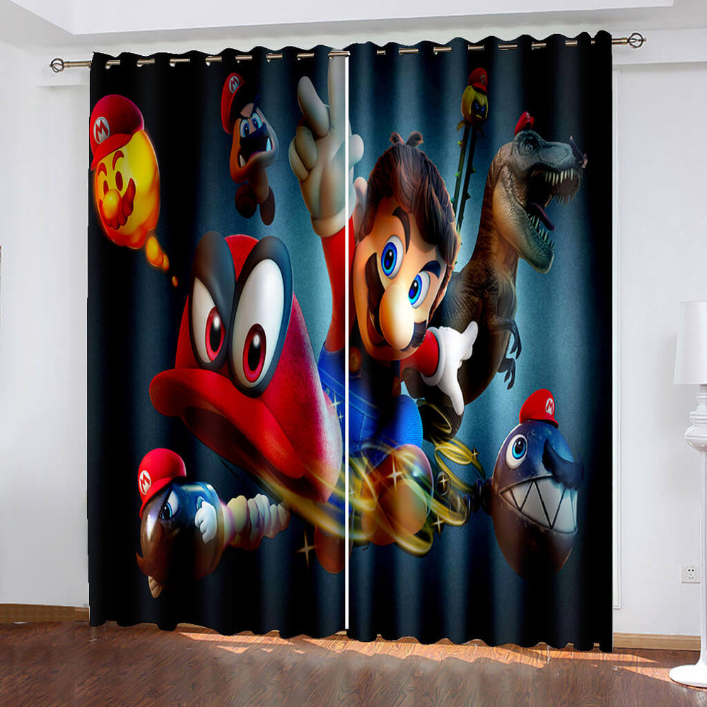 Super Mario Curtains Cosplay Blackout Window Drapes (Online Order Only)