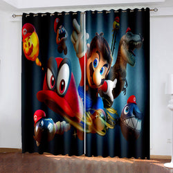 Super Mario Curtains Cosplay Blackout Window Drapes (Online Order Only)